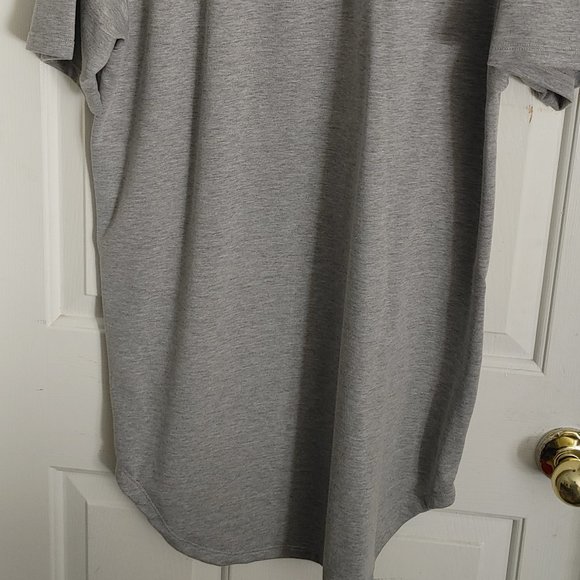 WCSP Men's Size XL Short Sleeve Shirt Elongated Hem Extended Rounded Tail Grey - Picture 4 of 8